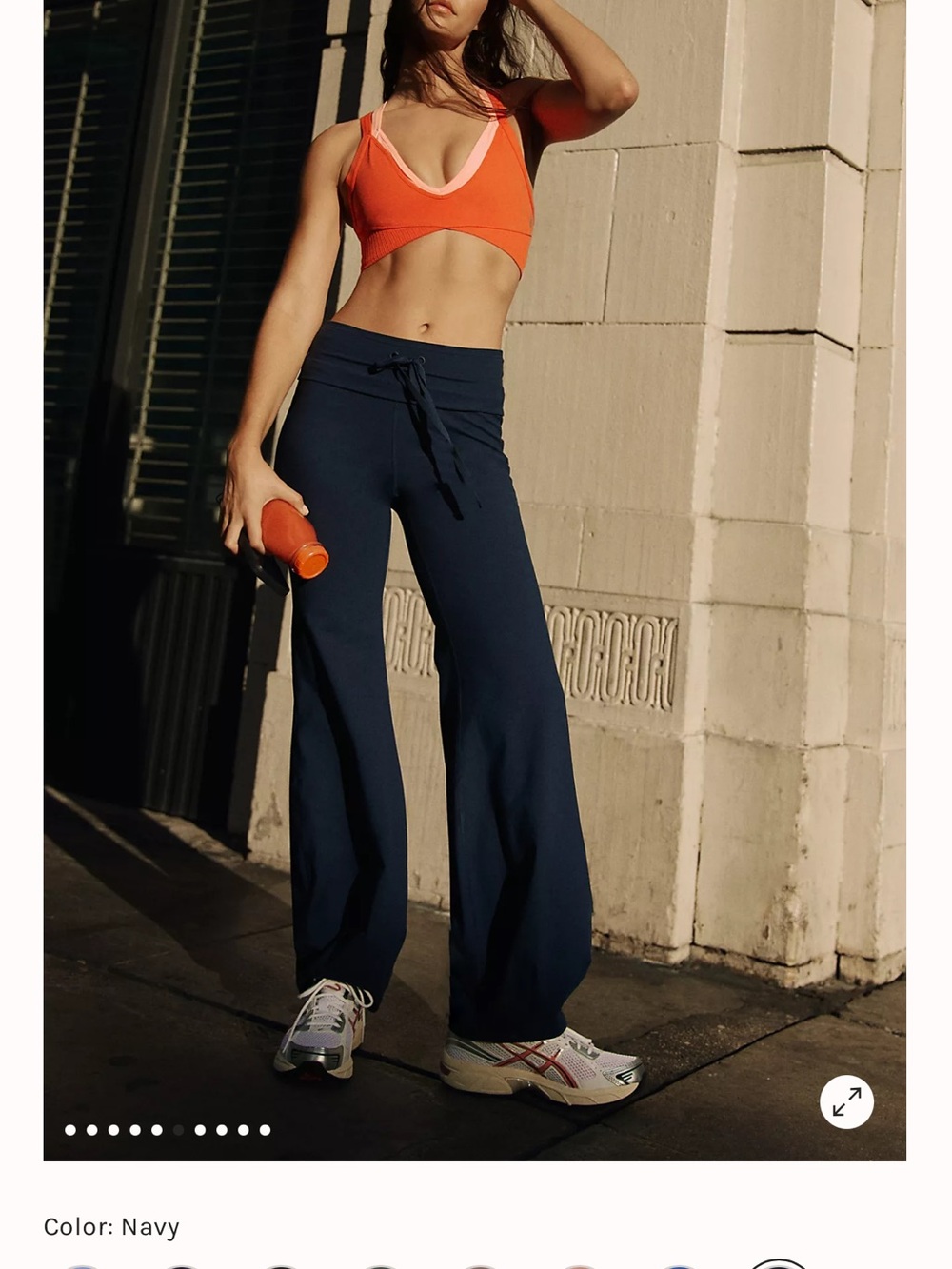 FP Movement by Free People Navy Wide-Leg Drawstring Lounge Pants